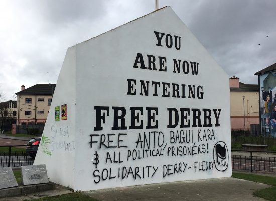 The Free Derry building near the site of Bloody Sunday, often painted to demonstrate solidarity with leftist causes (CC BY-NC-ND 4.0)