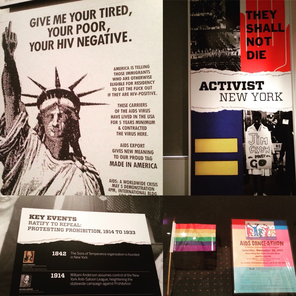 Look around, look around, the Revolution is happening in New York- Tuesday, March 8th/Thursday, March 10th Another exhibition at the Museum of the City of New York detailed 14 activism movements that have occurred in New York City, from the fight for religious freedom in the early 17th century through LGBT+ liberation, a movement that is still in action today